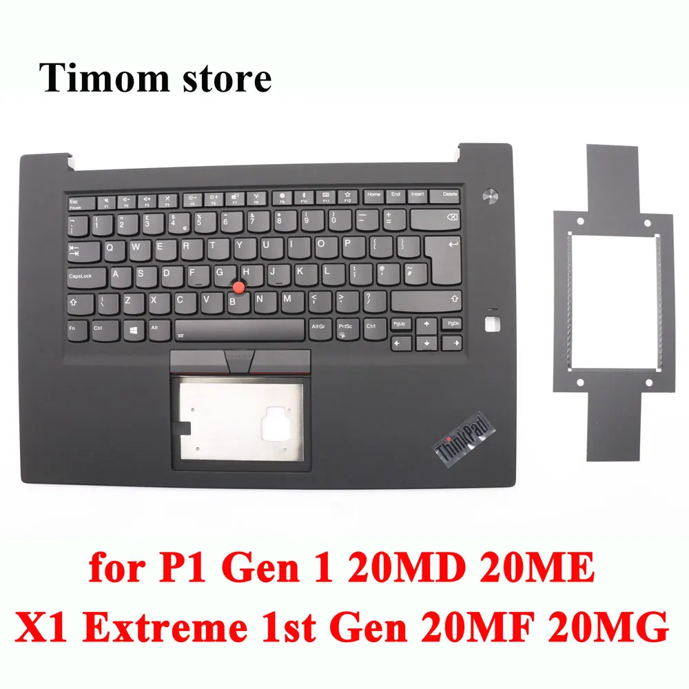 

01YU799 01YU798 for P1 Gen 1 20MD 20ME ThinkPad X1 Extreme 1st Gen 20MF 20MG Original Keyboard Palmrest Top Cover UK Black