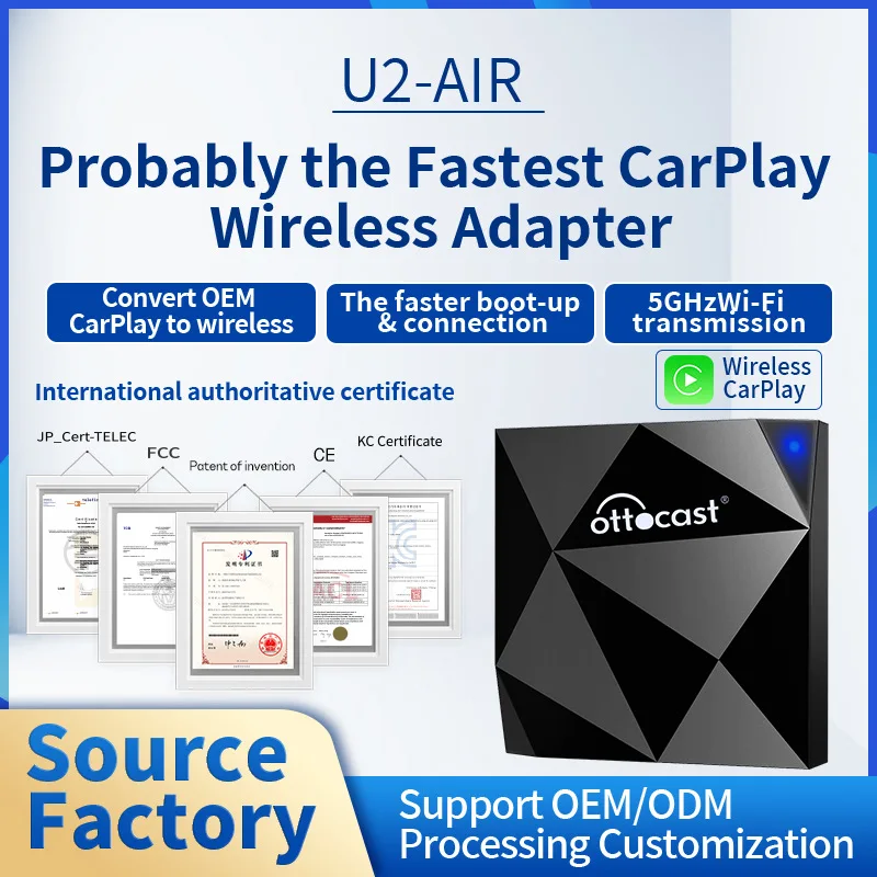 

Wireless carplay box, wired to wireless smart box, car machine interconnection module adapter Carplay