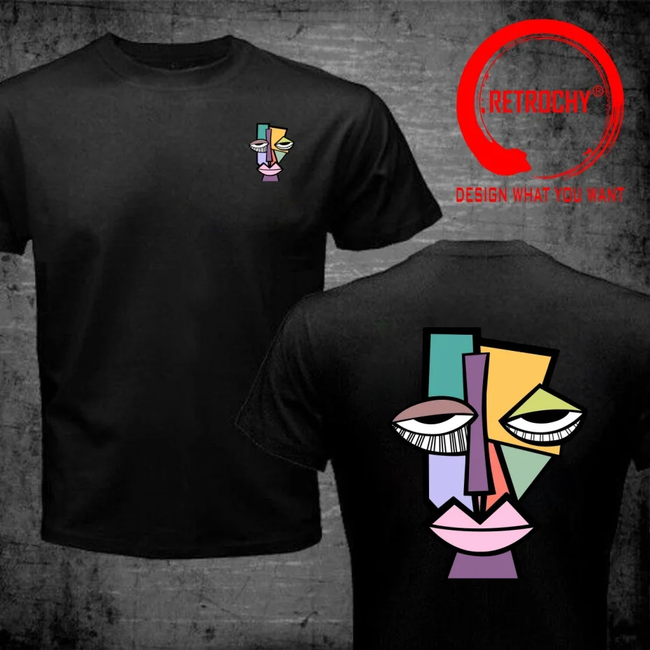Picasso Style Cubist Print T Shirt Men Fashion Trendy Casual Clothing Stylish Tops Tee Shirt Leisure Tshirt Men's T-Shirt