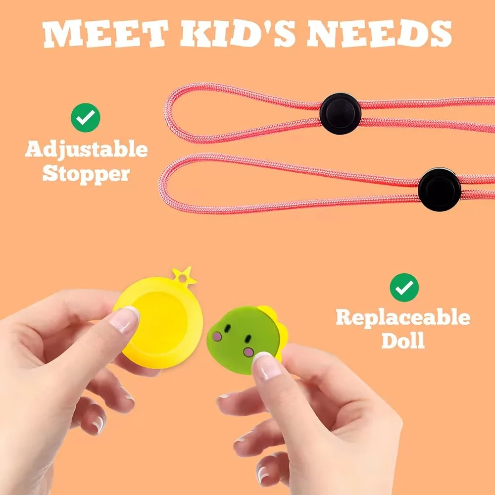 Силиконовое Сменное детское ожерелье с 4 шт. в упаковке, мультяшный колпачок, защитная крышка, аксессуары для трекера с регулируемой длиной для AirTag