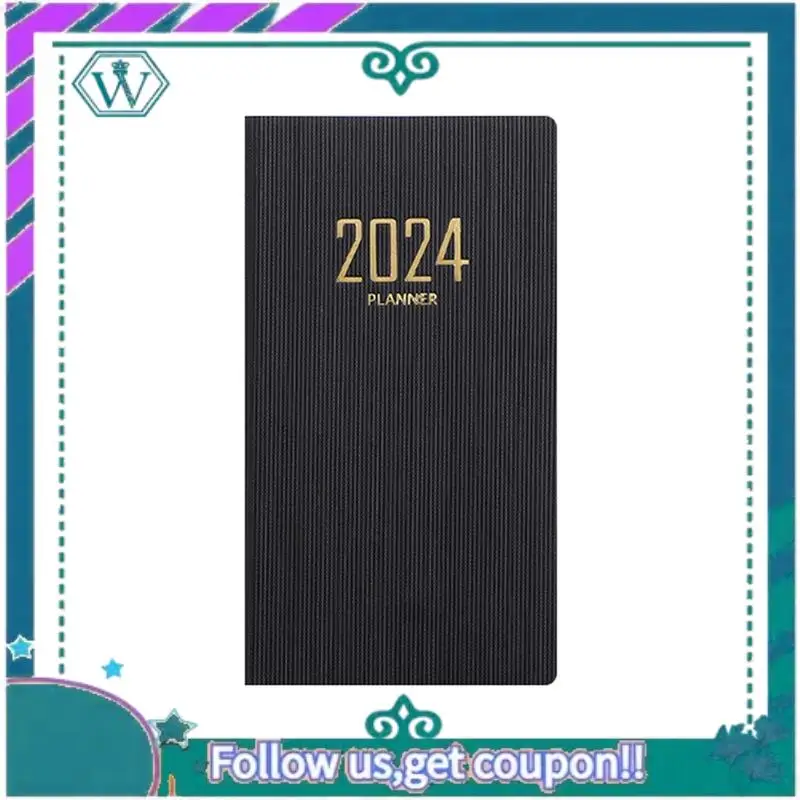 

8 PCS 2024 Planner Pocket Notebook Small Calendar PU Leather + Paper For Purse 6.8 X 3.8Inch, Daily Weekly And Monthly Agenda
