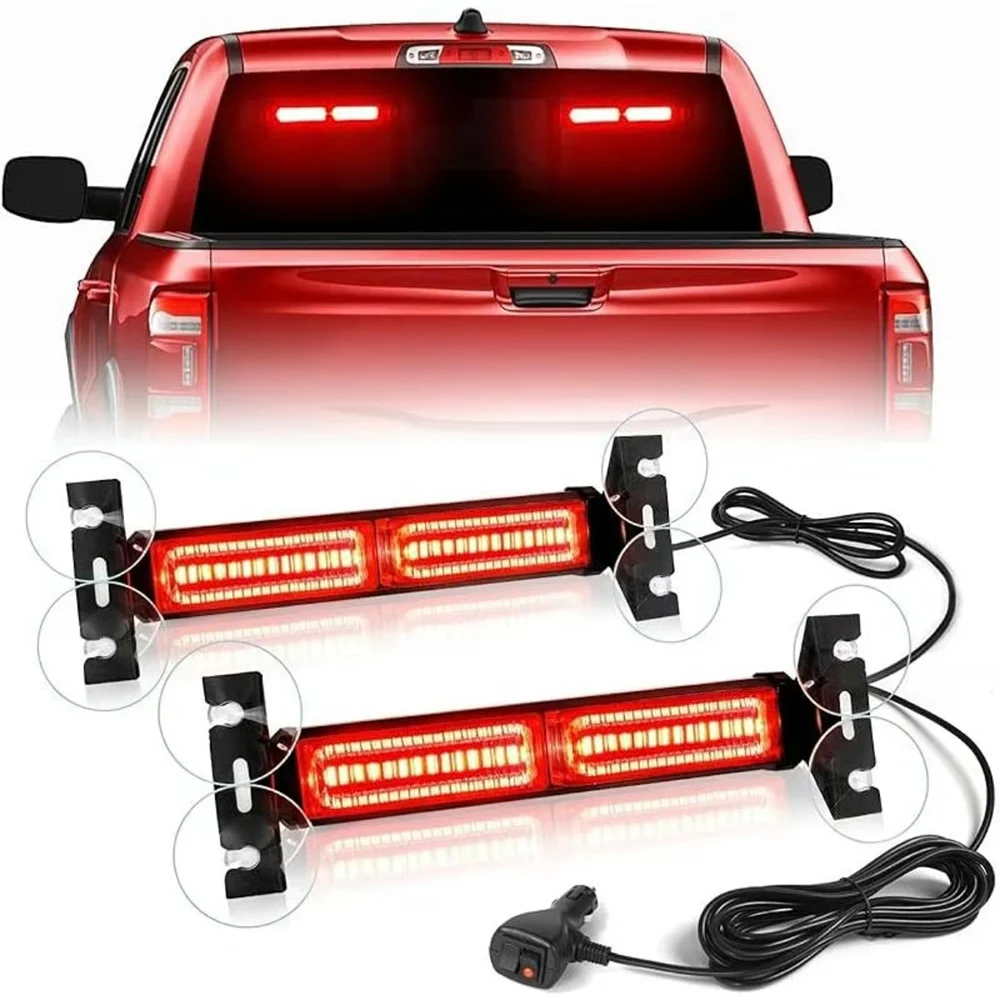 2in1 12V 24V LEDストロボライト 緊急フラッシュ警告灯 フロントガラスバー 赤青黄白緑 車用ライトアセンブリ