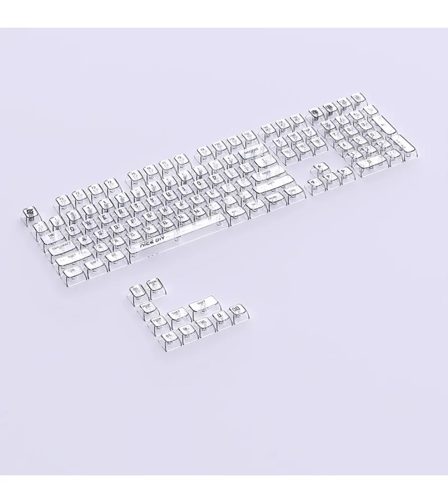 Small full set of PC fully transparent customized boneless position - MDA height 119 keys white crystal keycap mechanical