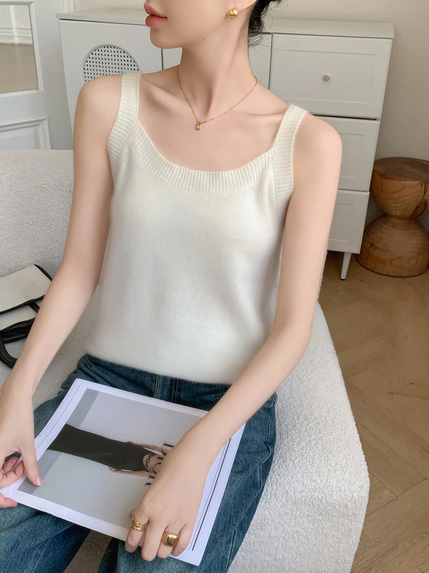 

Женский круглый вязаный жилет Ne Svel, облегающий внутренний костюм, универсальная осенне-зимняя новинка, смесь шерсти Camere