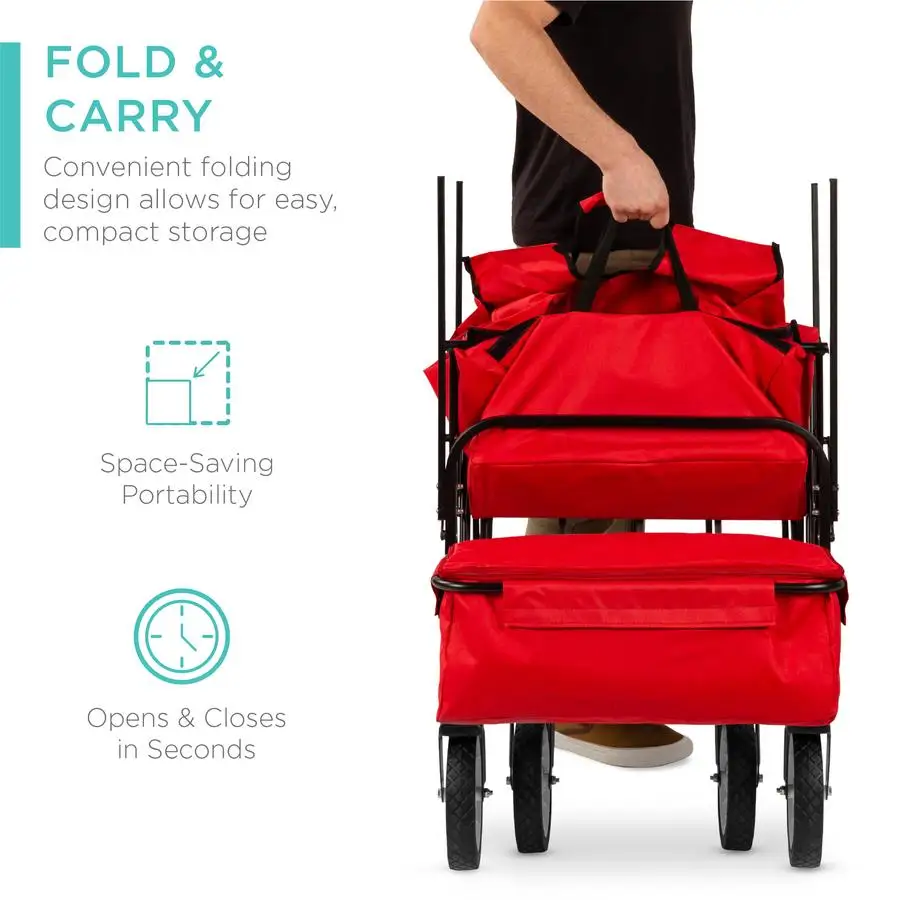 Sports Collapsible Folding Outdoor  Wagon (Army Green)