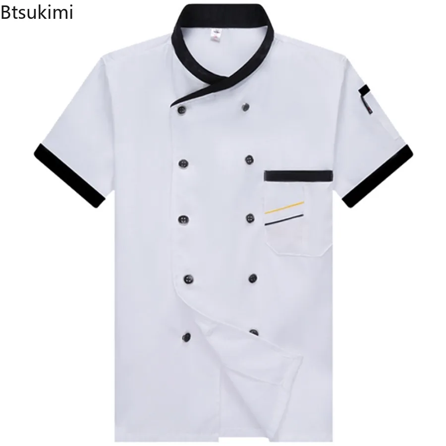 ニューウェスタンレストランホテルシェフオーバーオール長袖2025半袖ケータリングホテル作業服男女シェフユニフォーム