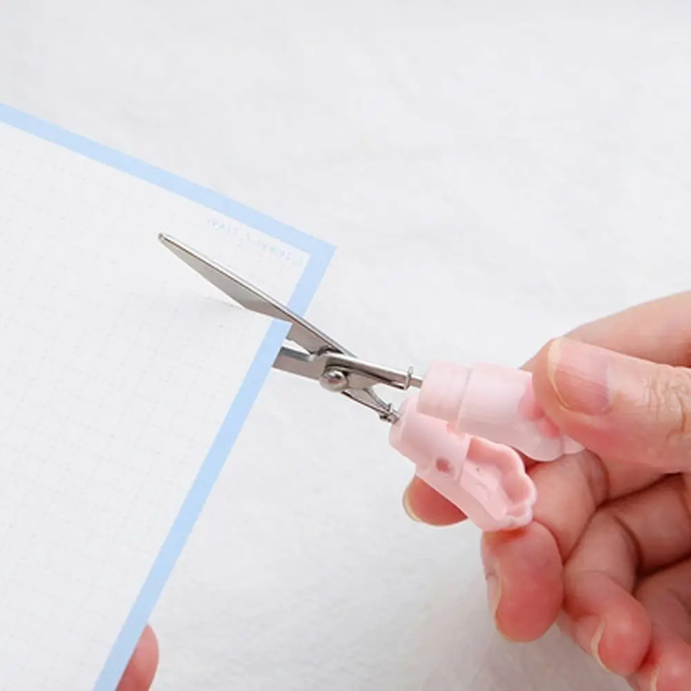 New Plastic Cat Paw Scissors Folding Cartoon Scissors Stationery Stainless Steel Cartoon Scissors