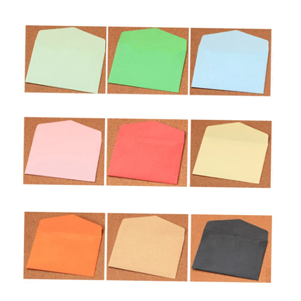 

100Pcs Assorted Color Envelopes Mini Envelope Set Neon Brights for Cards Invitations Gift Party Scrapbooking Mini Envelope