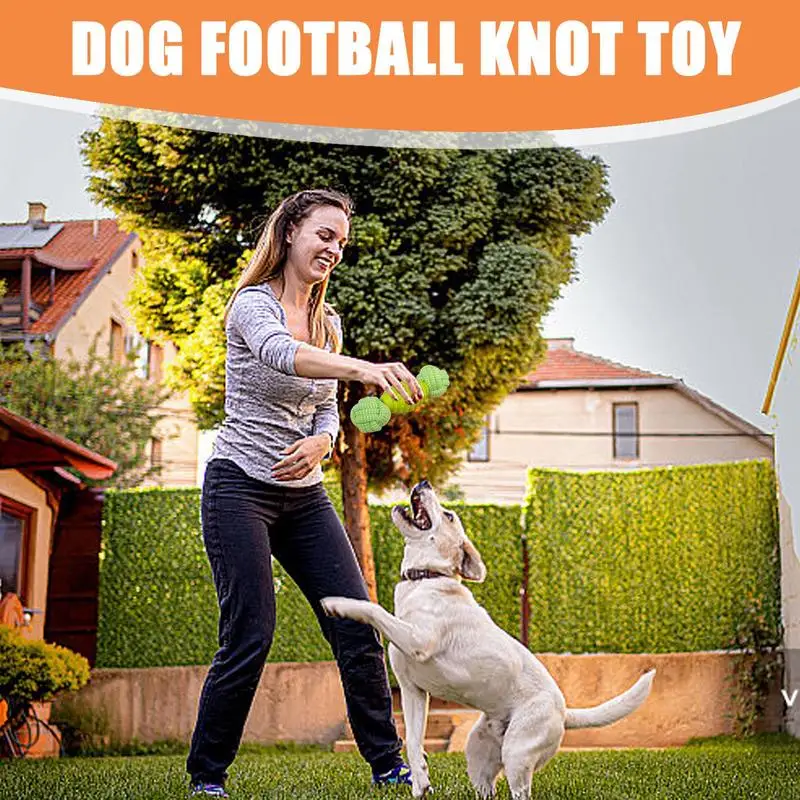 Dog Football Rope Toy Interactive Puppy Teething Toy Bite Resistance Aggressive Chewers Pet Toy For Small Medium Dogs supplies
