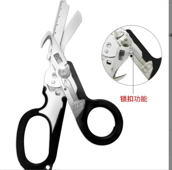 Multifunction Tactical Scissors Folding Scissors Outdoor Survival Tool Small First Aid Scissors Combination Tactical Shears