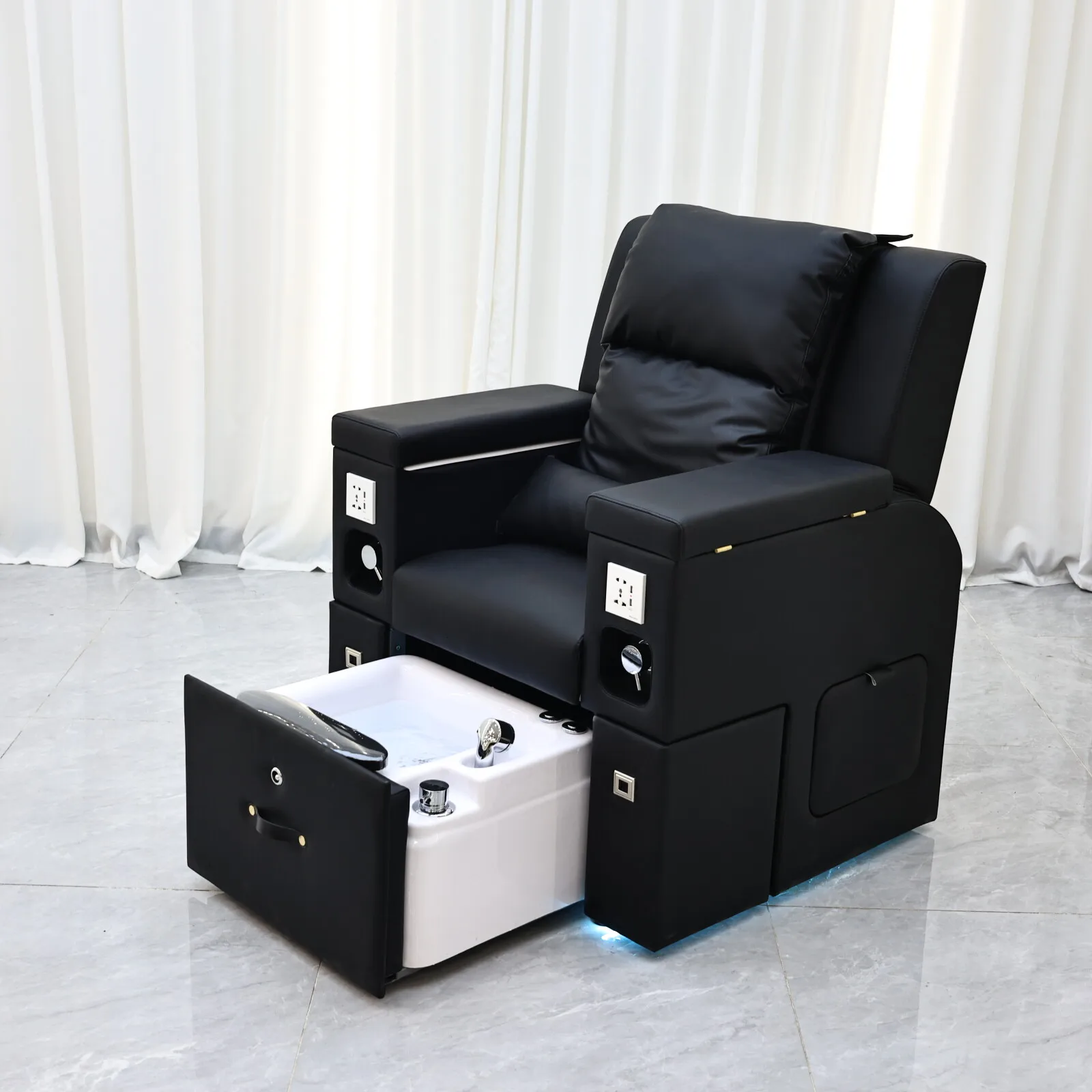 Multifunktionaler Fußbad-Sofa, Fußmassage-Shop, Fußpflege-Liegestuhl, tragbarer Luxus-Nageltisch mit Staubsauger, lu – Detail 5