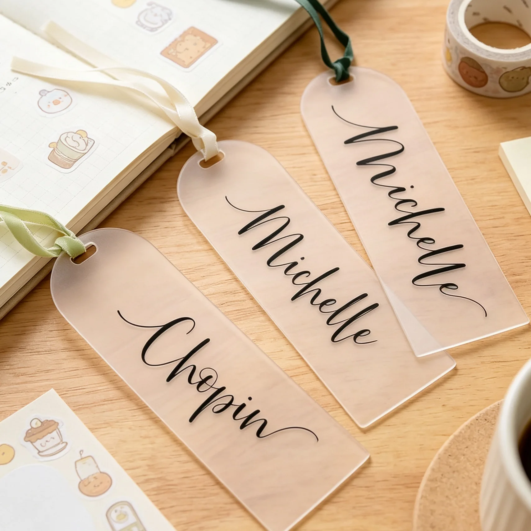 10pcs Transparent Blank Acrylic Bookmark Tag DIY Gift Luggage Tag Personalized Creative Book Plate