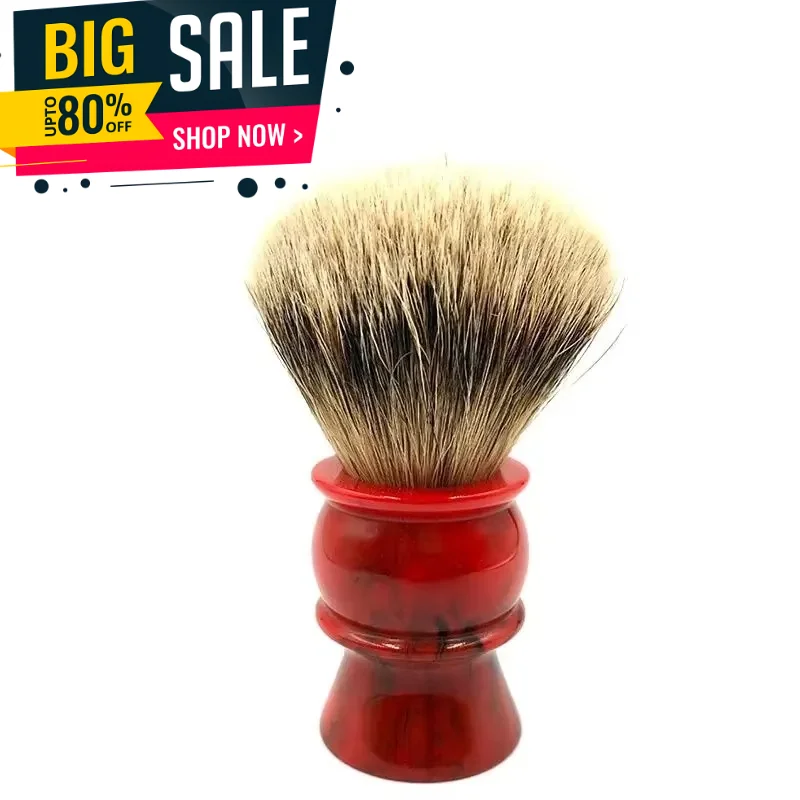 brosses-a-raser-humides-yaqi-24mm-2026-poils-100-silvertip-manche-en-resine-rouge-brosses-a-raser-pour-hommes