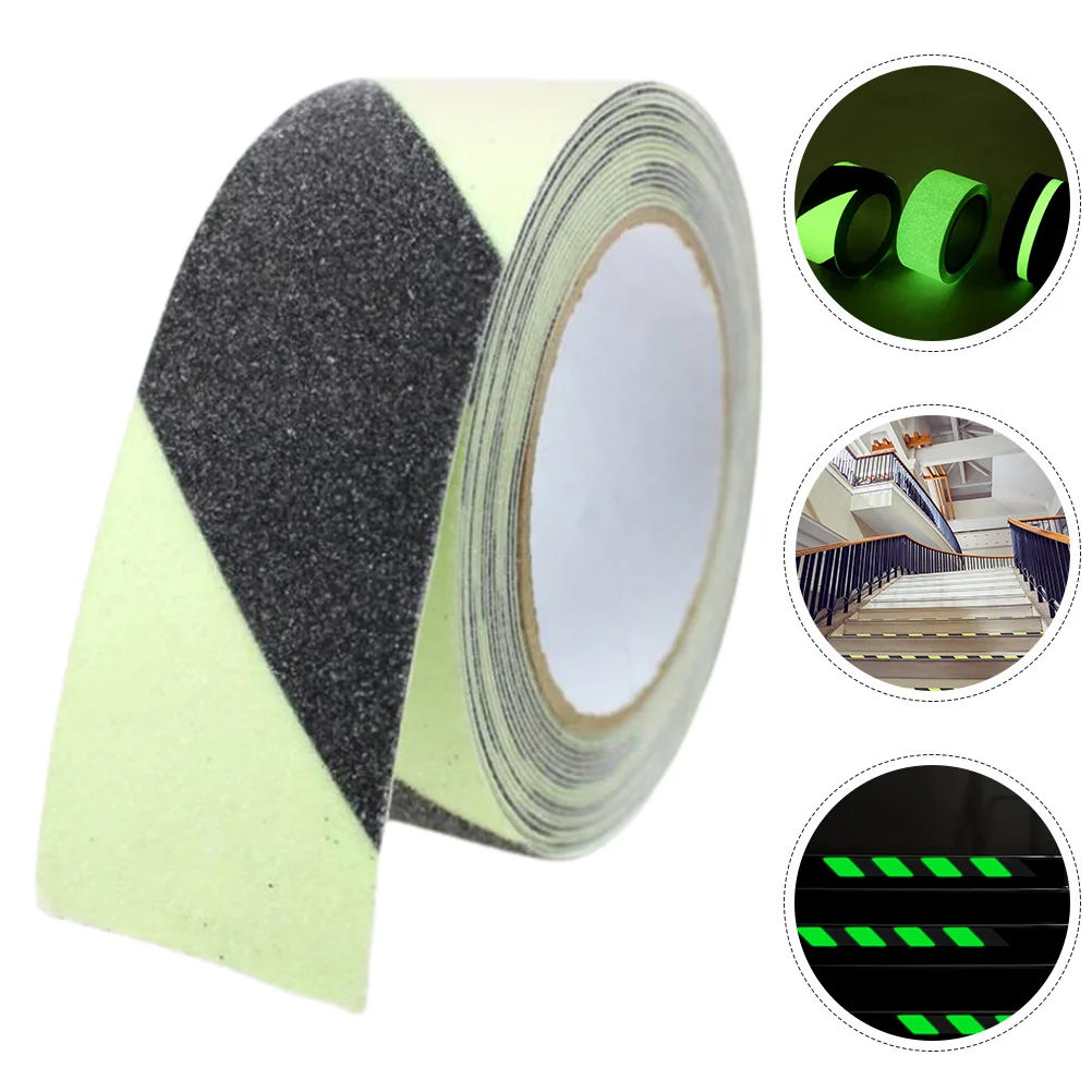 

1 Roll Glow in The Dark Anti-Slip Tape High Brightness Warning Tape for Outdoor Indoor Stairs Directions Indication