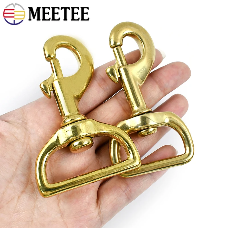 

2Pcs 12-38mm Solid Brass Metal Belt Buckles Swivel Lobster Clasp Keychain Snap Hook Dog Leash Strap Carabiner Clips Accessories
