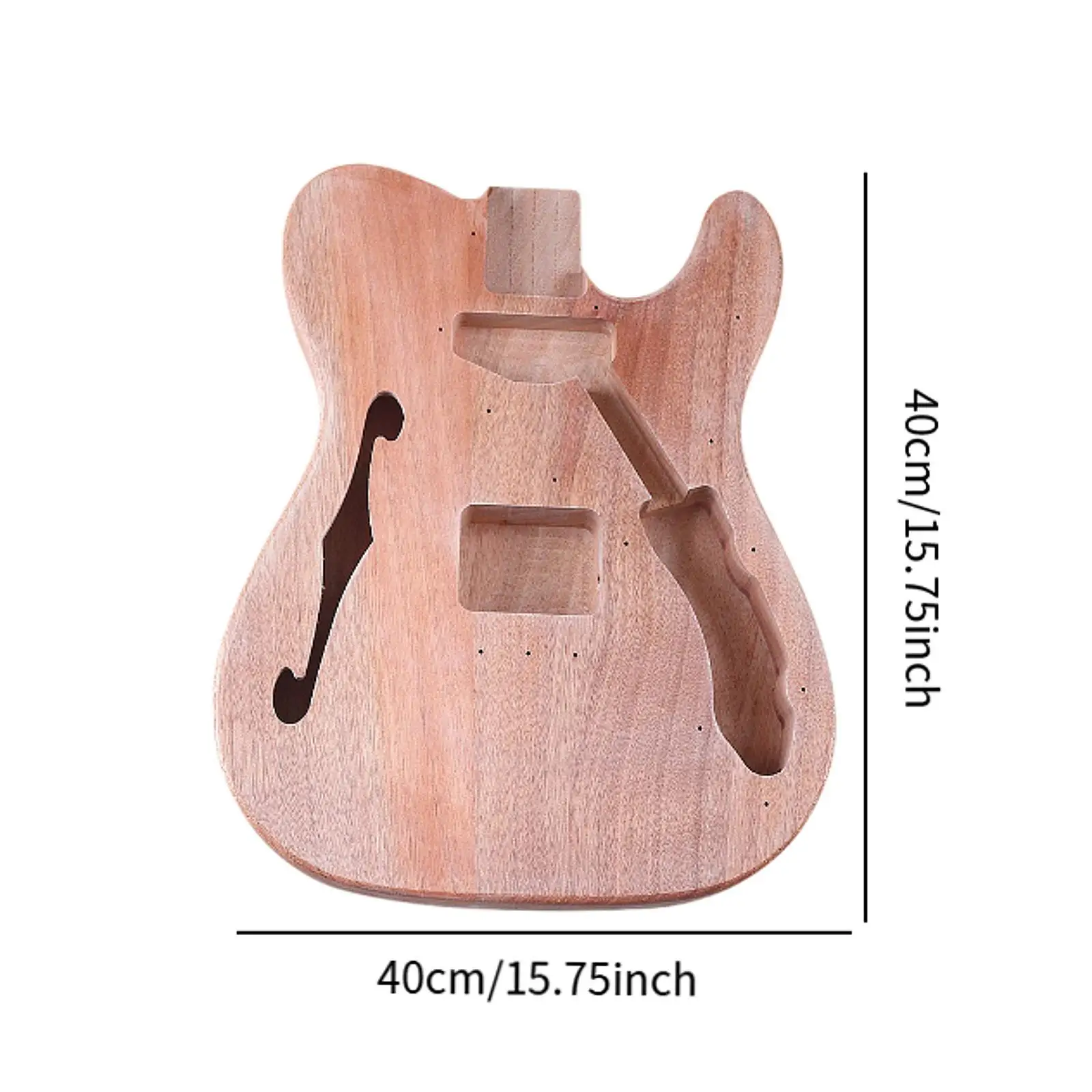 Electric Guitar Body Brown Unfinished Barrel Hardwood Guitar Parts Replacement for DIY Guitarbody and Components