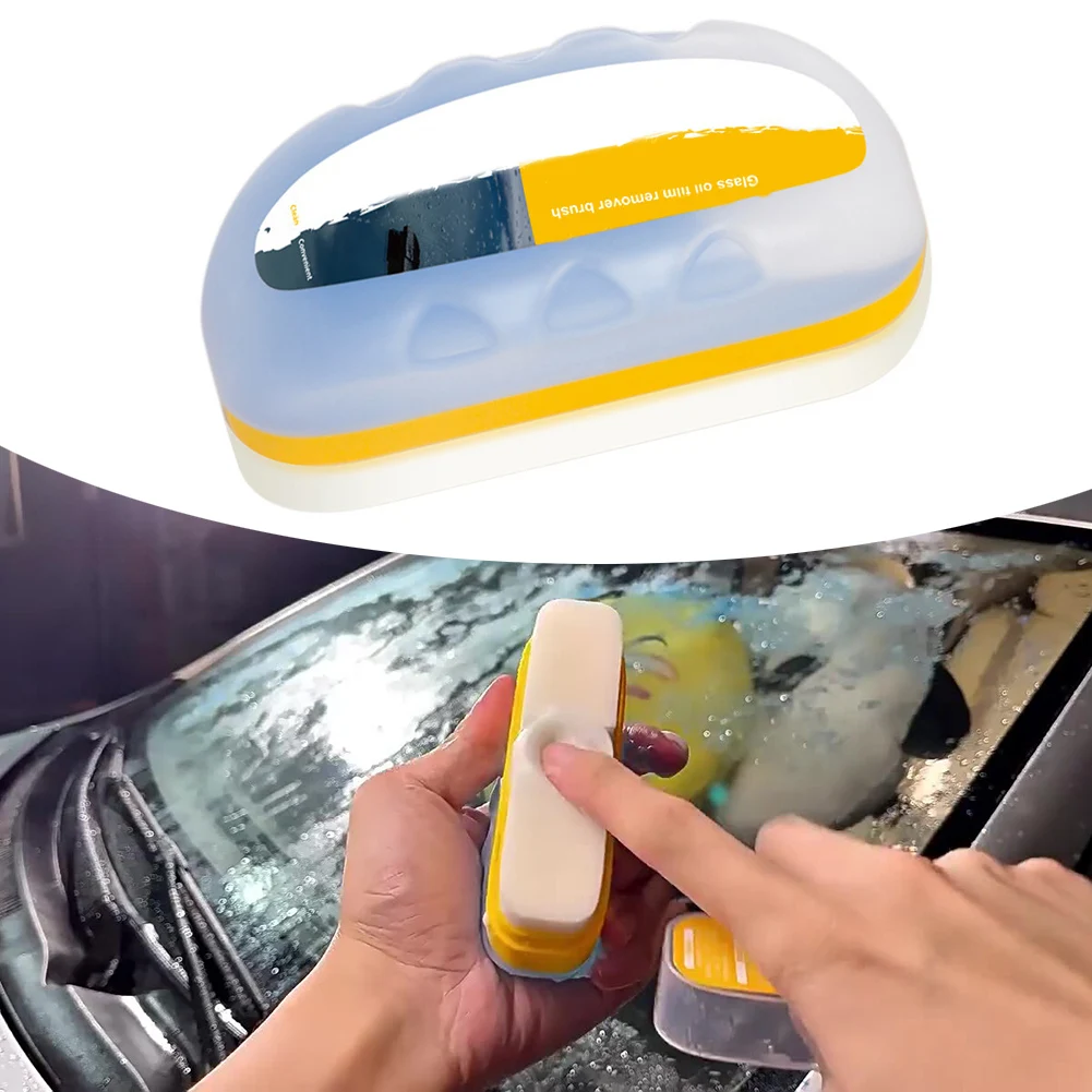 Car Glass Oil Film Remover Automotive Glass Sponge Cleaning Brush Front Inner Windshield Glass Oil Film Cleaner For Car Cleaning