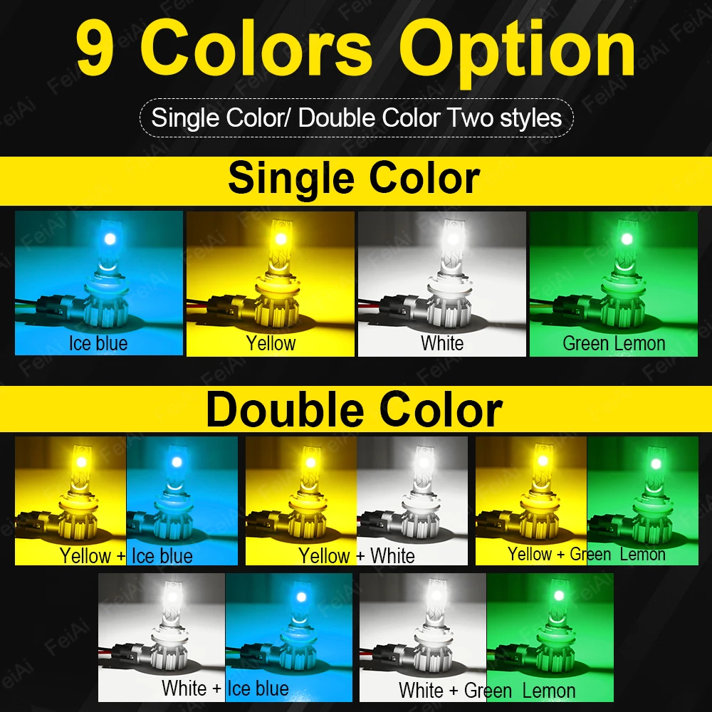 أضواء الضباب الأمامية LED لـ Acura ZDX 2010 2011 2012 2013 ZDX ملحقات مصباح LED فائق السطوع لمبة إضاءة الضباب ثنائي اللون أبيض أصفر #6