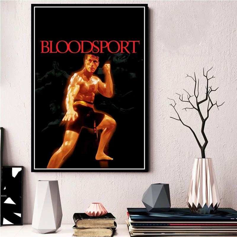 Movie Bloodsport 1988 Vintage Jean-claude Kungfu Film Wall Pictures For Living Room Nordic Decoration Home Decor Obrazy