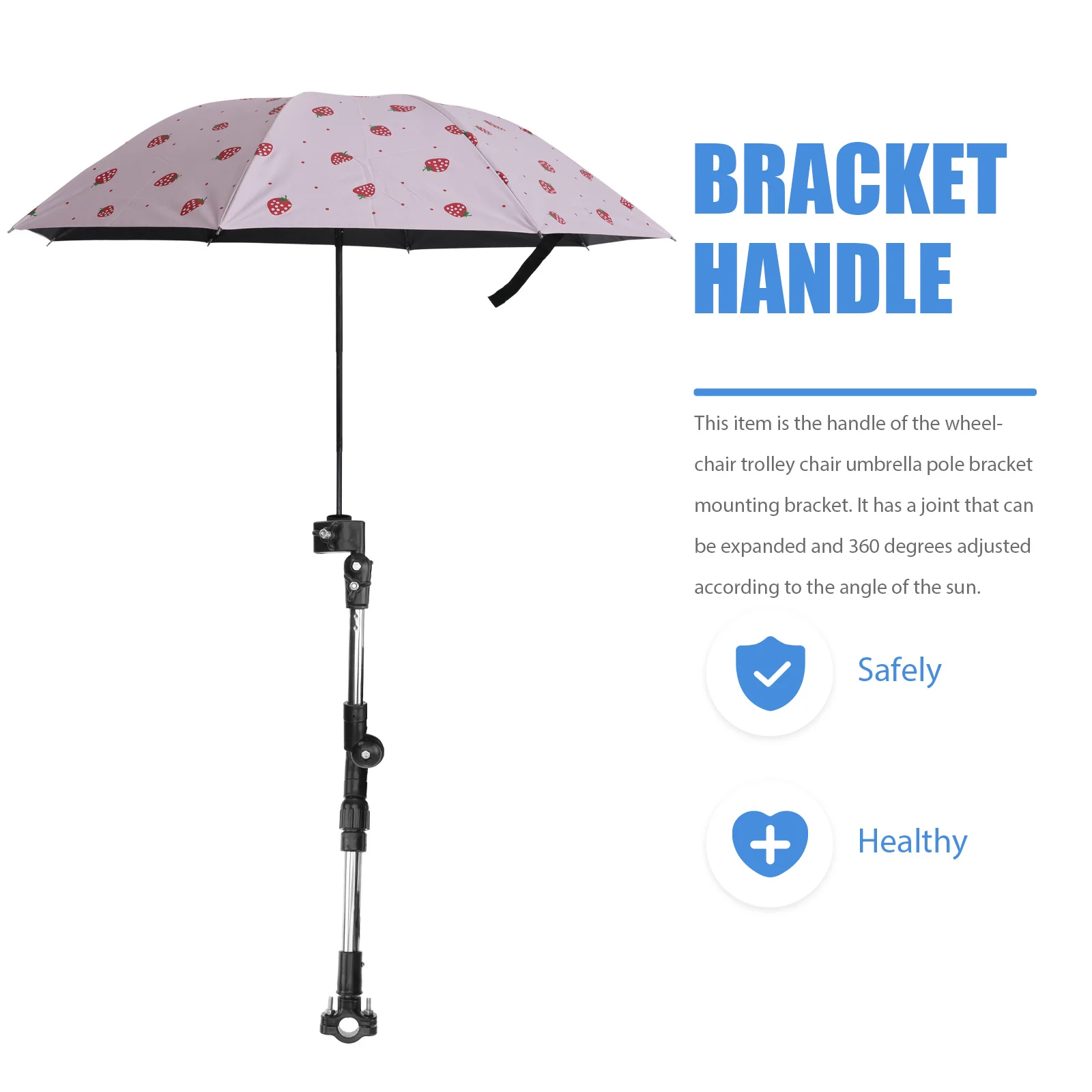 Umbrella Bar Holder Adjustable Extendable Mount Stand for Wheelchair Electric Bike Stroller Rain Sunny Day Umbrella Bracket