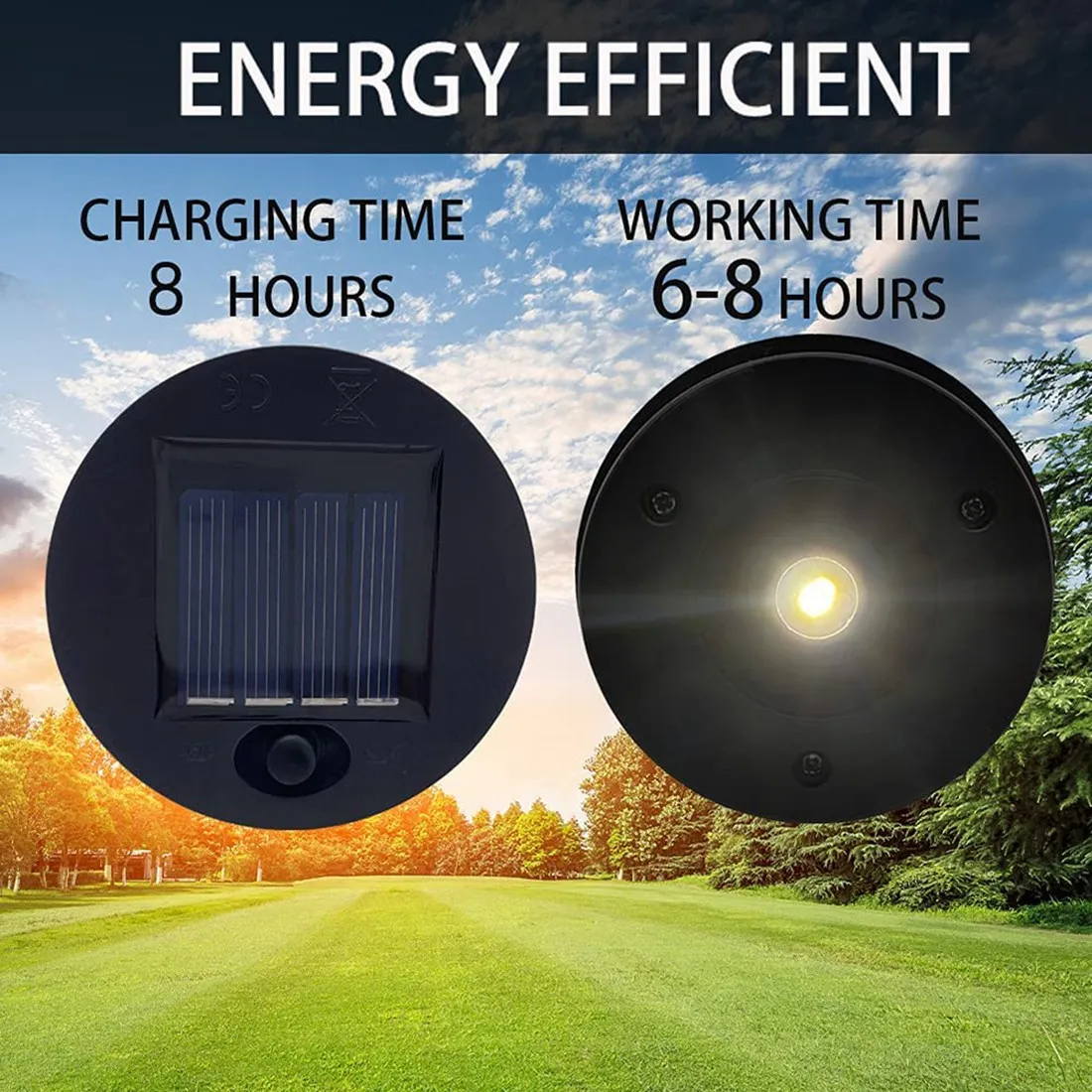 ABWZ-2 Pack Solar Lights Replacement Top For Lanterns, Waterproof Round Solar Lanterns Replacement Accessories