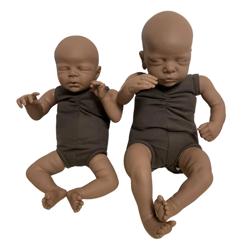 19 Inch Romy Reborn Doll Kit Black Skin Baby Doll Soft Touch Unpainted Unfinished Doll Parts DIY Blank Doll Kit Zendric 16 Inch