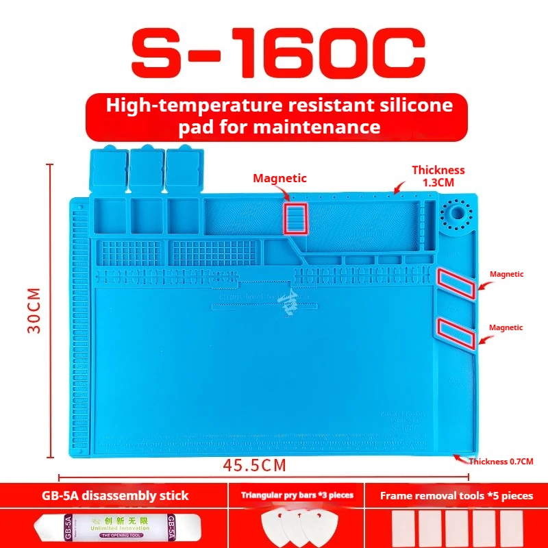 Multi-functional high-temperature resistant workbench heat insulation pad for mobile phone and computer repair