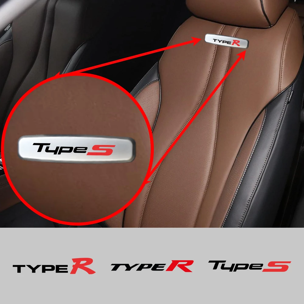 Car Metal Emblem Seat Sticker Auto anti-kick pad floor mat Badge For Acura Type R Type S Integra TLX CDX RDX MDX NSX RLX ILX TSX