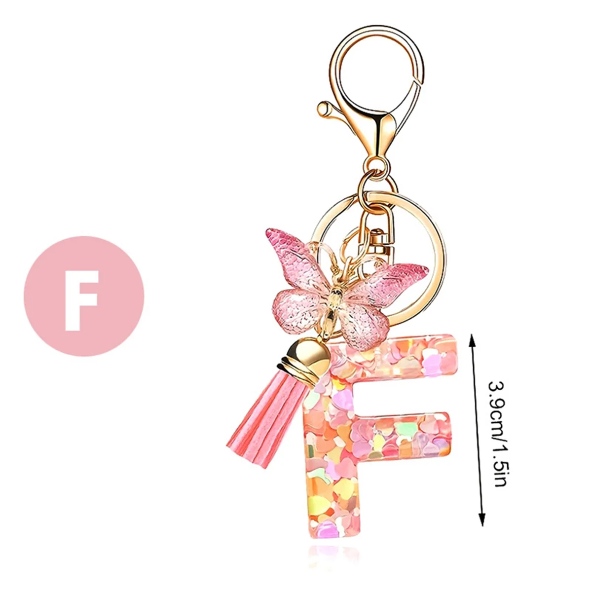F Type Fashion Pink Letter Key Crystal Epoxy Ladies PendantJAS