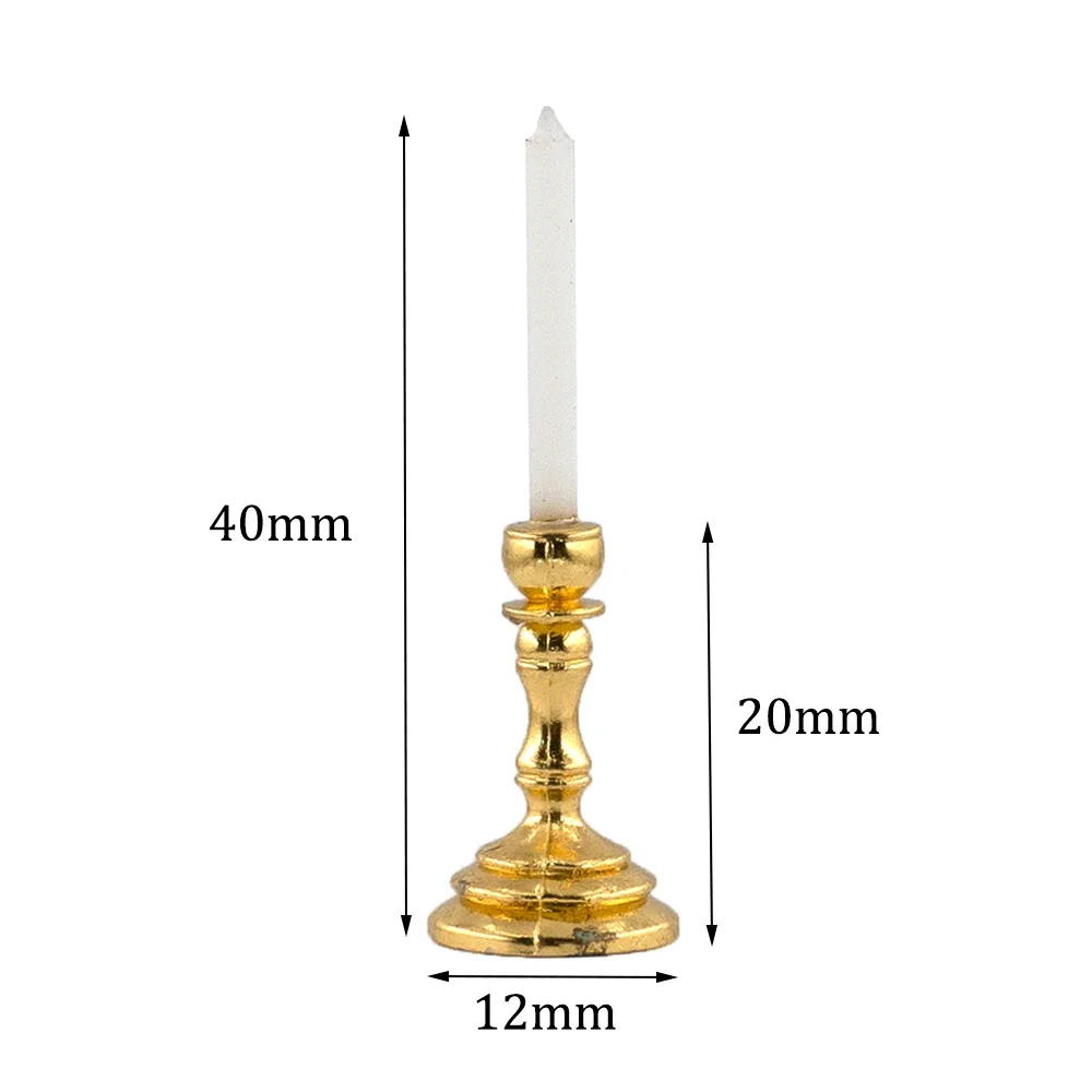 1Pcs 1/12 인형 집 미니어처 금속 촛대 모델 장난감 인형 집 액세서리 장식 ob11 bjd에 대 한 미니 촛불