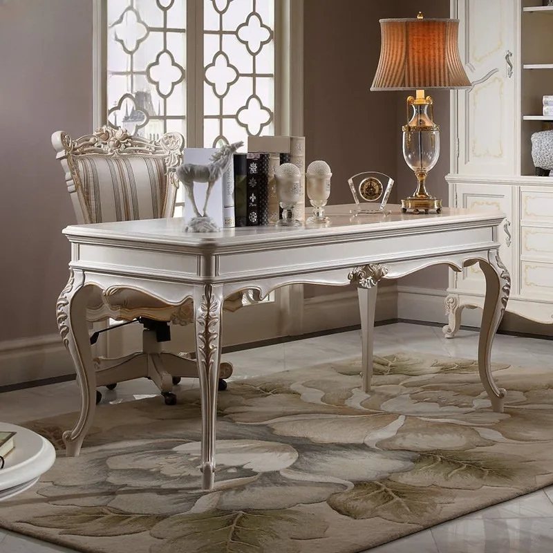 European solid wood desk American study furniture white home desk writing desk computer table study table