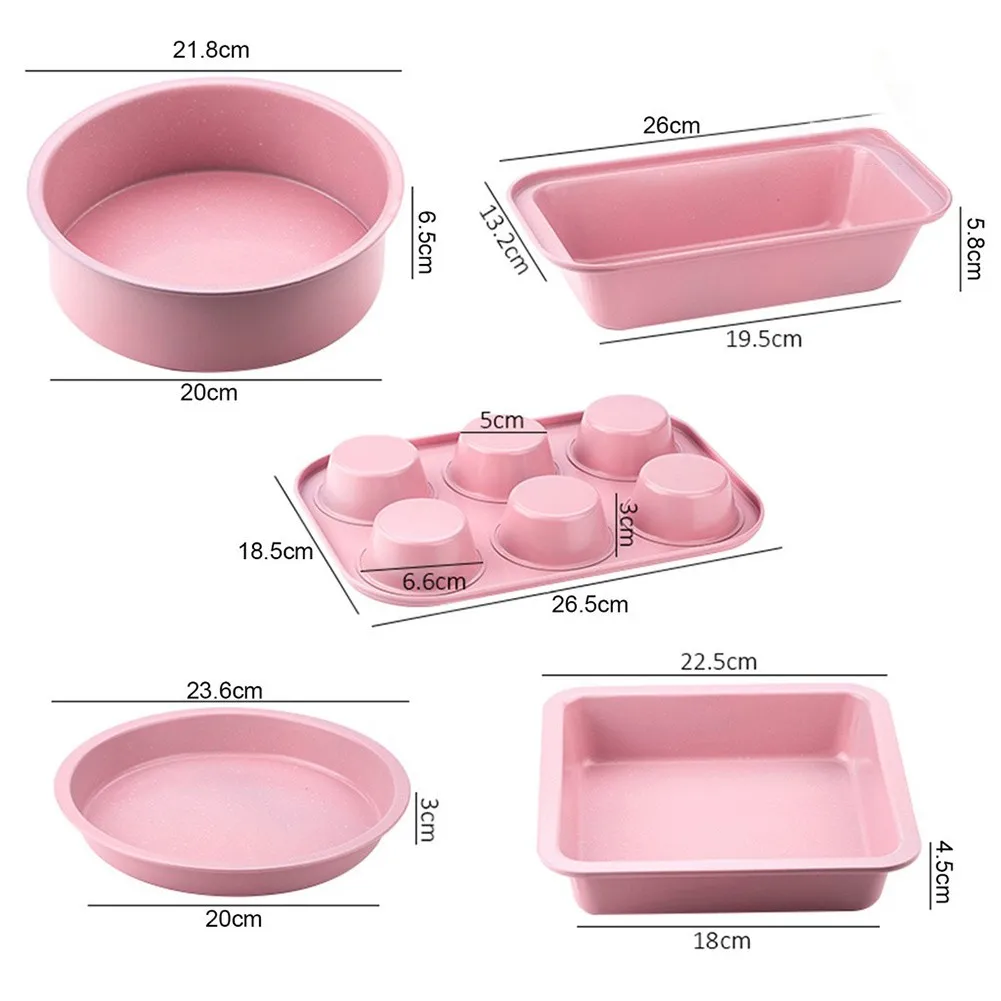 Baking Pan Set Non-Stick Carbon Steel Baking Tray Round Square Rectangle Replacemen Grill Pan Accessories Kitchen Mould