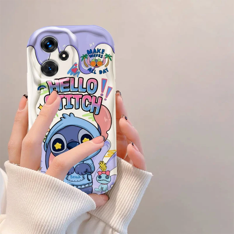 Disney Lilo Stitch Cute For Xiaomi Redmi Note 13 12 12S 11S 11 10 9 8 10A 9C 9T Pro Plus 5G Wave Oil Back Phone Case