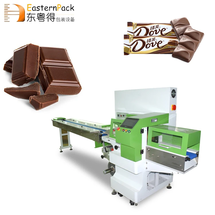 Multi-function Horizontal Pillow Flow Packing Oats Cereal Protein Energy Bars Chocolate Bar Packaging Machine