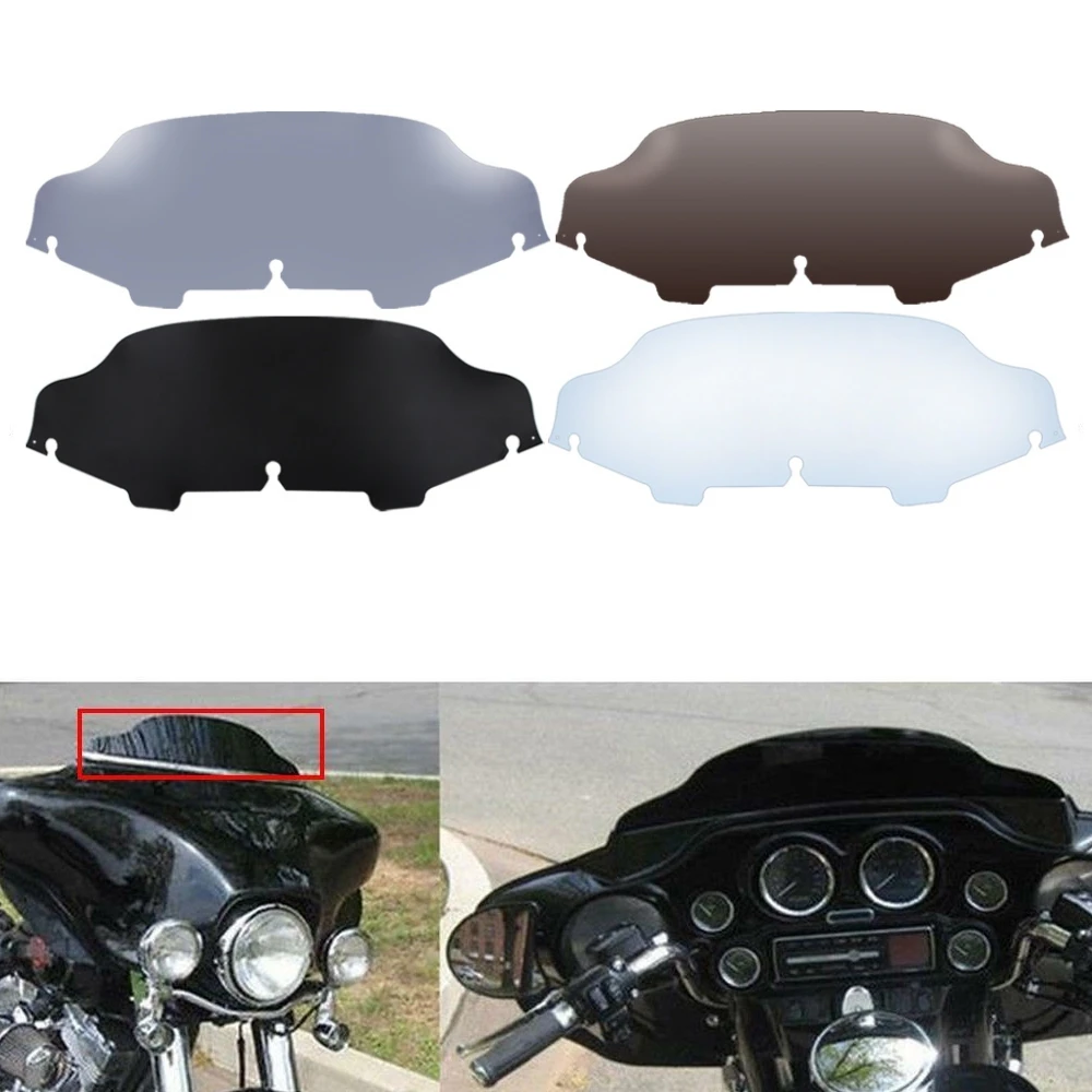 Motorcycle 6 Inch Windshield Windscreen Wing For Harley Touring Electra Glide Street Glide Ultra Limited CVO 1996-2013