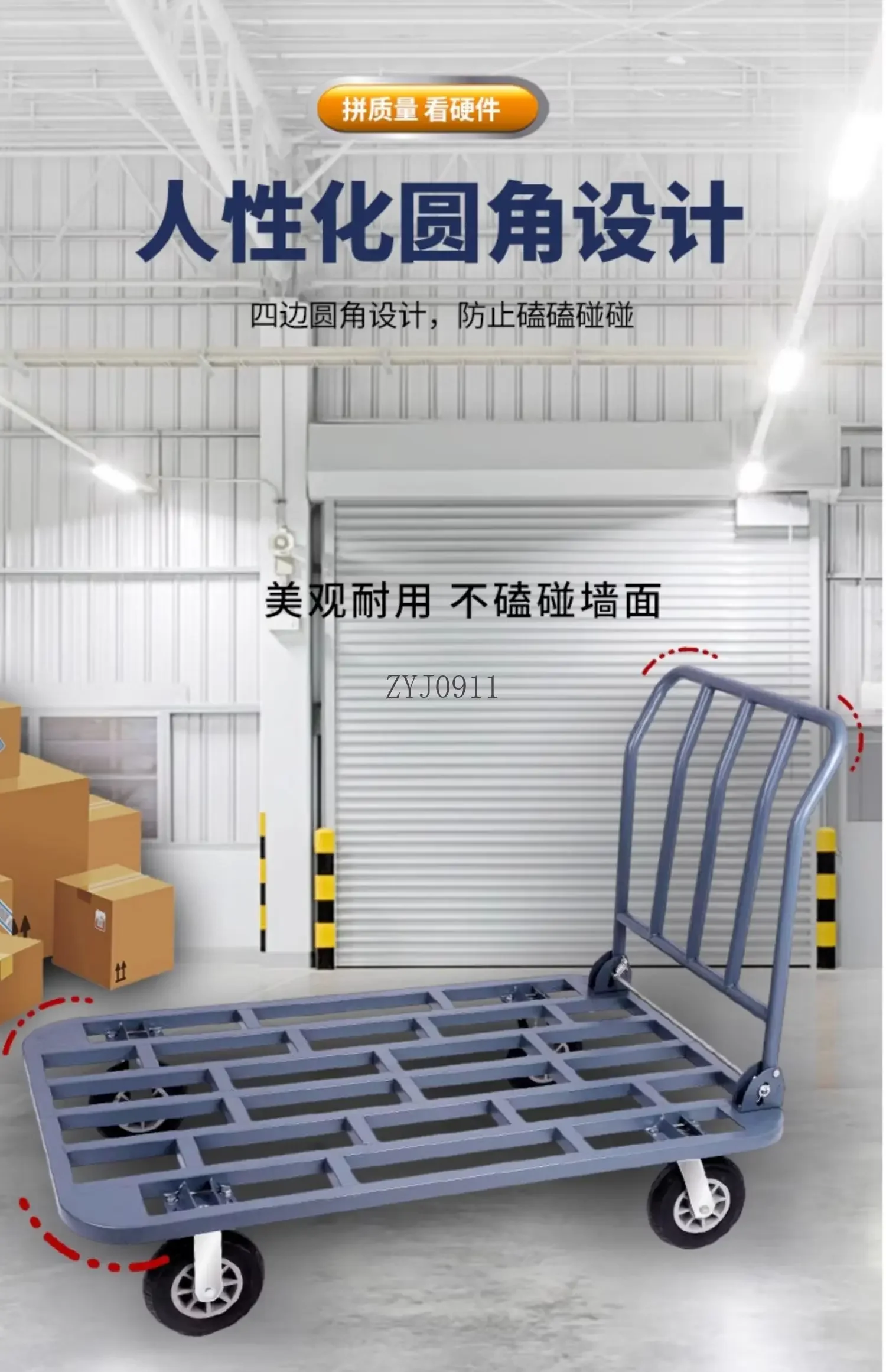 cart pulling trailer folding small trolley handling