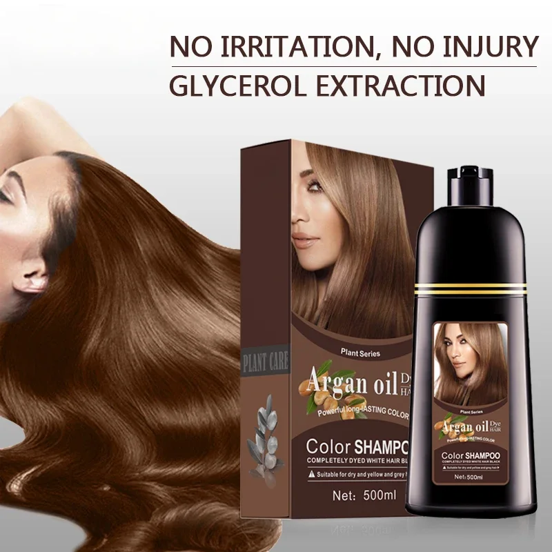 Mokeru Natürliche Braun Farbe Permanent Haar Farbe Shampoo Lange Anhaltende Haar Farbstoff Shampoo Für frauen professional hair dye