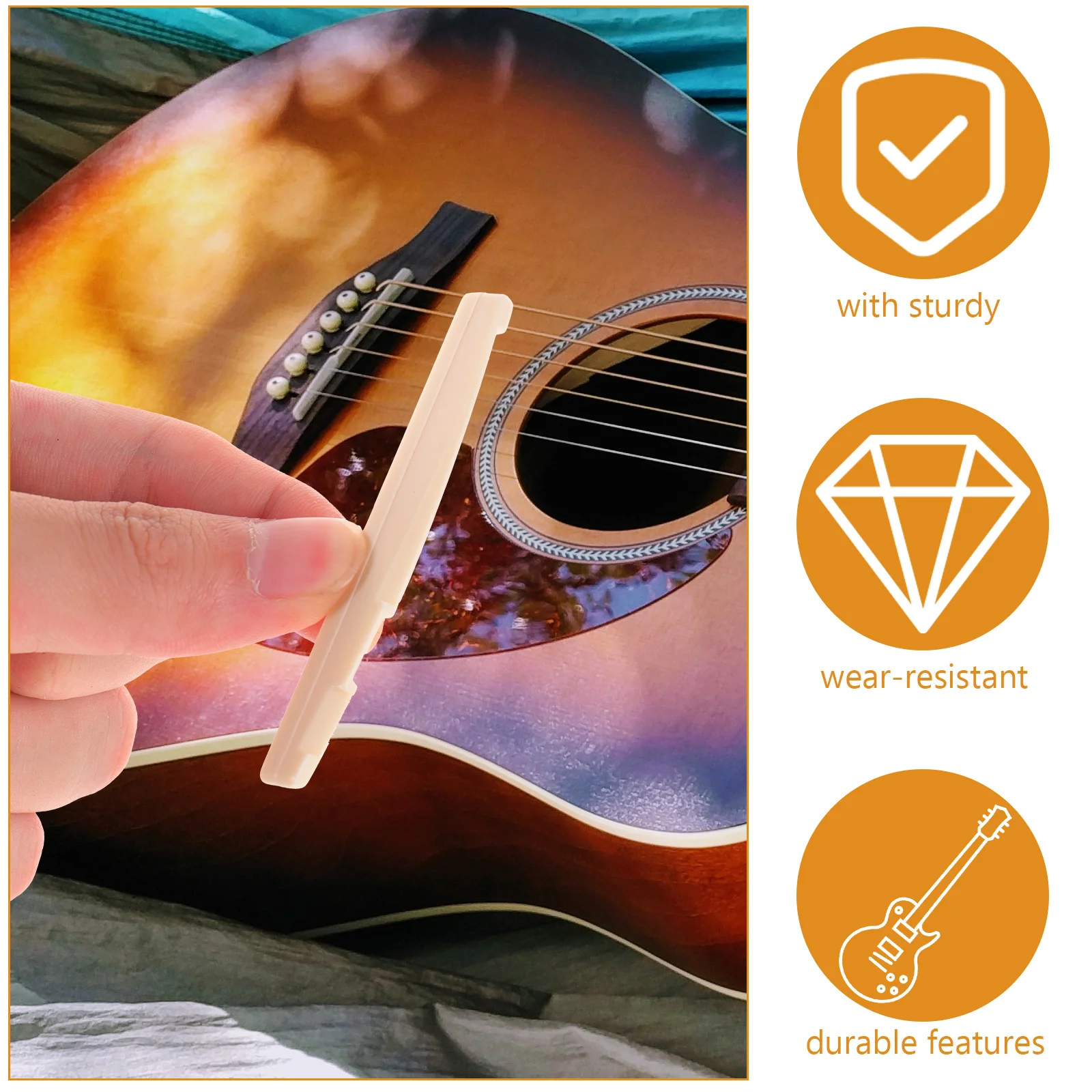 

100Pcs Plastic Guitar Nut Durable String Saddle for Electric Acoustic Guitar Bridge Parts Accessories Plastic Bridge Nut