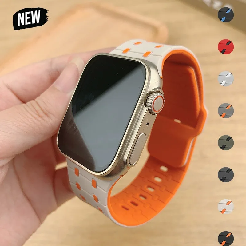 Silikonarmband für Apple Watch Armband 46mm 45mm 44 49 40 38 42mm Armband Correa für iWatch Series 11 10 9 8 7 6 5 3 SE3 Ultra 3