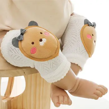 만화 코튼 베어 팔꿈치 쿠션, 오렌지 안전 유아 무릎 지지대, 어린이 무릎 보호대, 아기 무릎 패드, 다리 워머