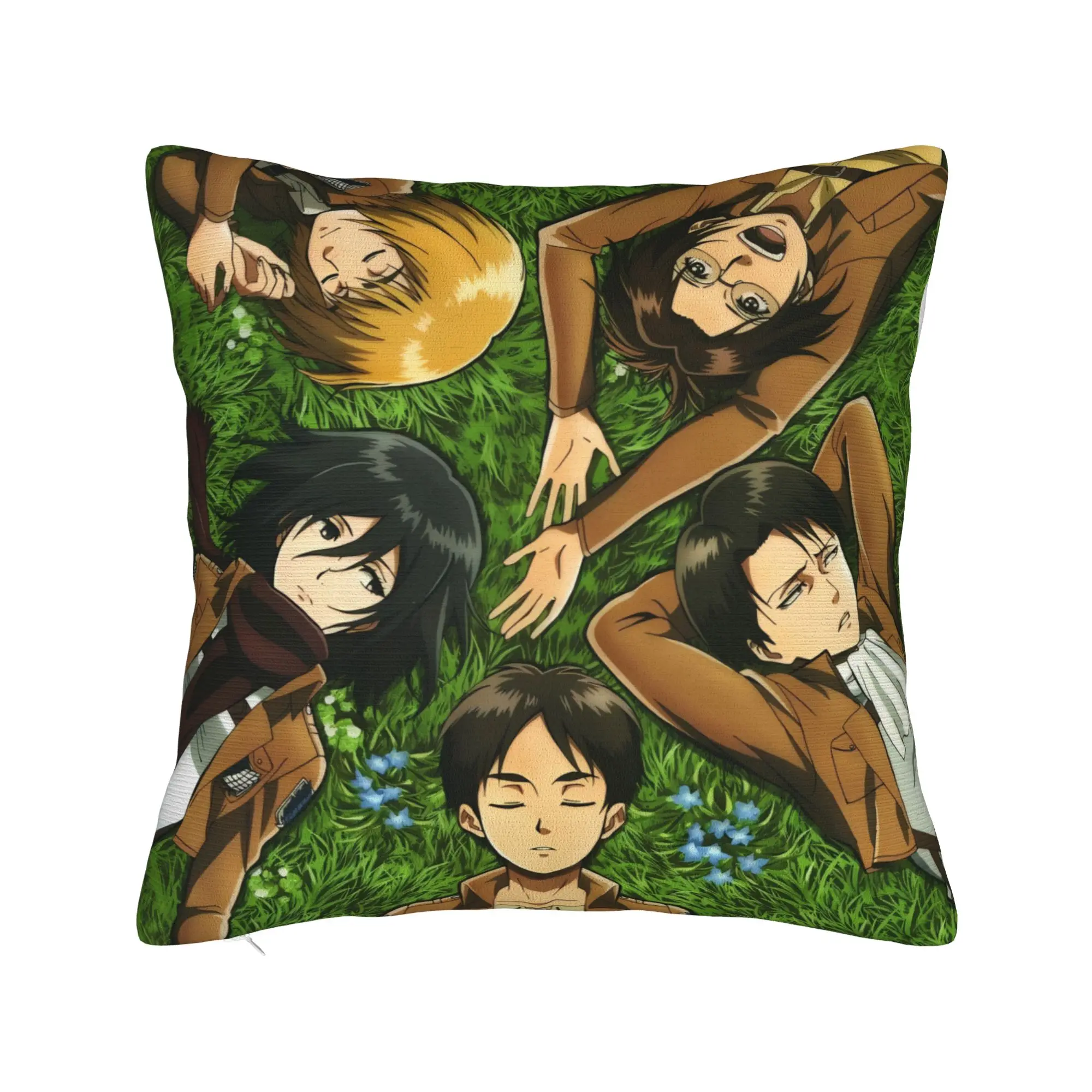 Attacks on Titans Pillow Cover  Soft Cushion Cover Fashion Pillow Case For Sofa Home Decor