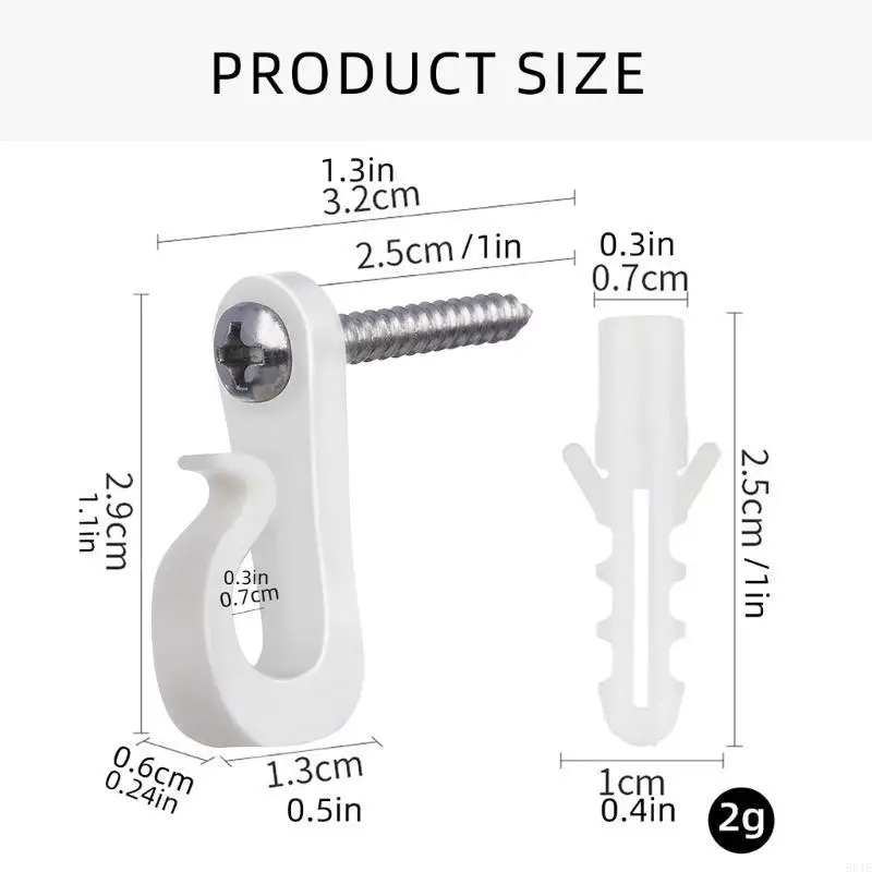581E Sturdy Plastic Materials White S Hook Portable Accessory for Organizing Christmas Light and Parties Decorations