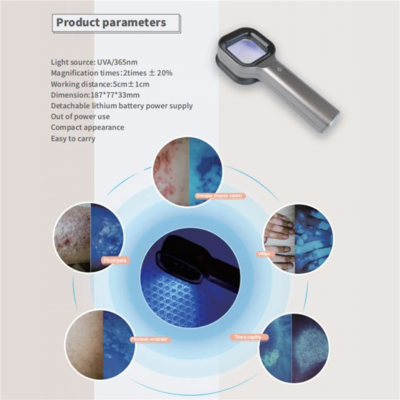 9月3日 ウッドランプ肌分析器 ポータブルフェイシャルサロン美容分析器 UVウッドランプ スキンケア分析検査用