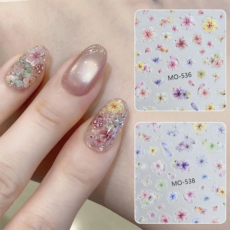 여름 꽃 네일 스티커 DiY 접착제 네일 데칼 네일 용품 손톱 용 슬라이더 손톱에 누르기 손톱 제품