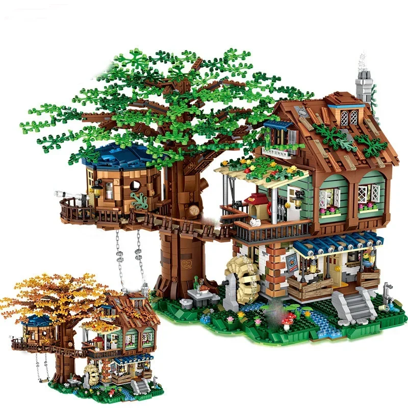 

4761Pcs LOZ Mini Blocks City Street View Spring Autumn 2 in 1 DIY Building Block Sets Village Urban Tree House Toys For Kid Gift