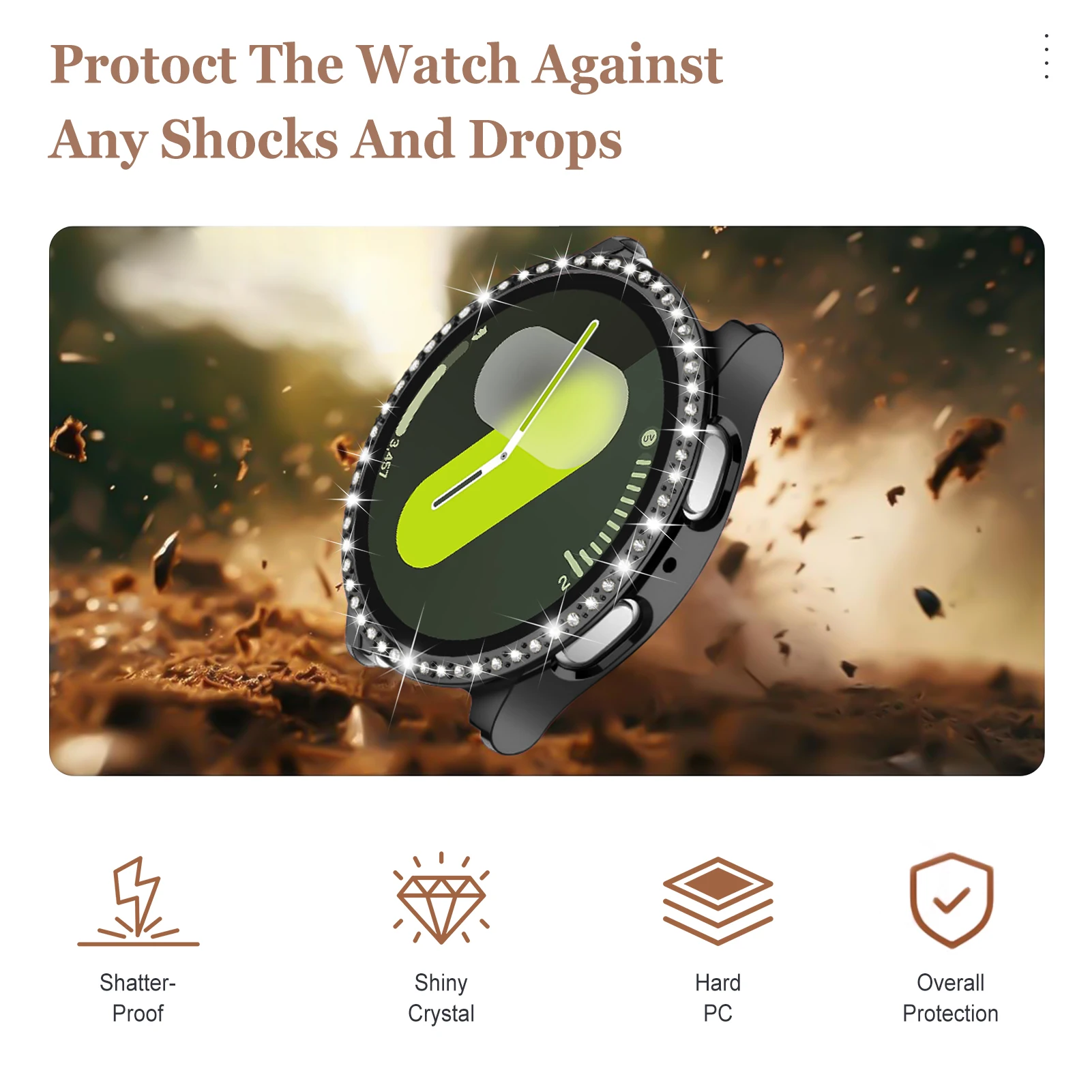 حافظة ماسية لساعة سامسونج جالاكسي 7 44 مللي متر 40 مللي متر ملحقات صلبة PC مجوفة من جميع النواحي ساعة جالاكسي 7 40 مللي متر 44 مللي متر غطاء