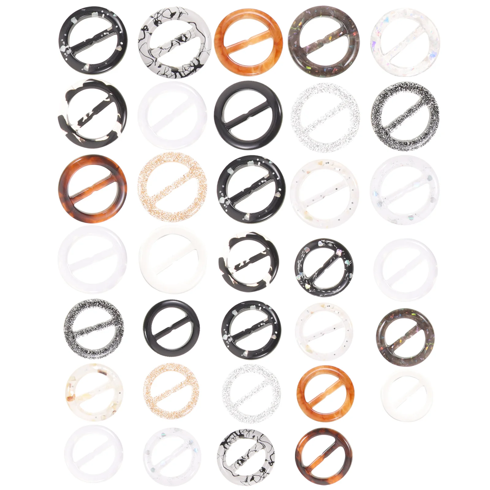 

34pcs Waist Buckle Resin Ring Clip for Scarf T-Shirt Round Fastener Durable Decorative Fashion Accessories Women Gifts Shirt