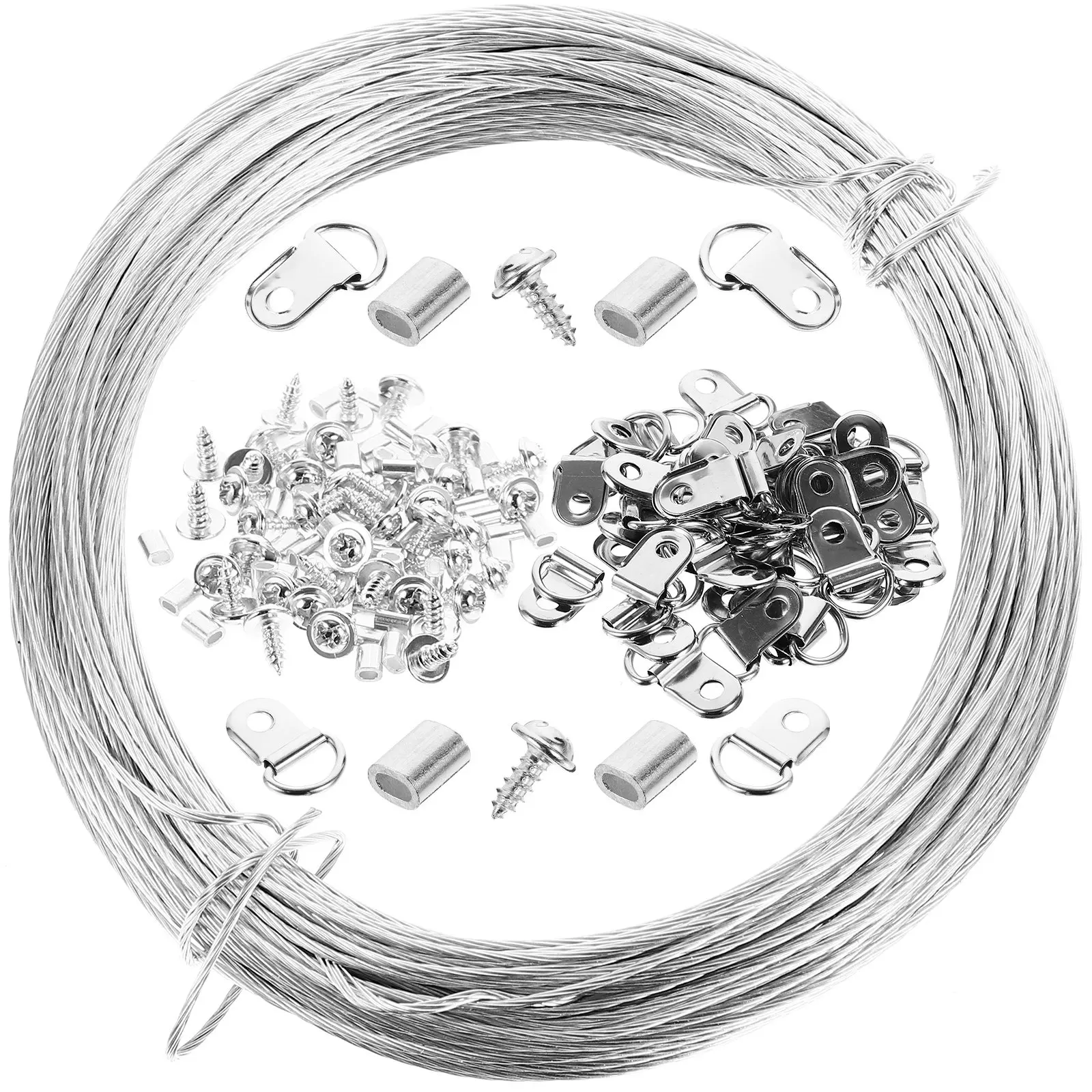 1Set Picture Hanging Kit High Quality Picture Frame Wire Hooks for Hanging Photos Mirrors Canvas Wall Decoration DIY Tools