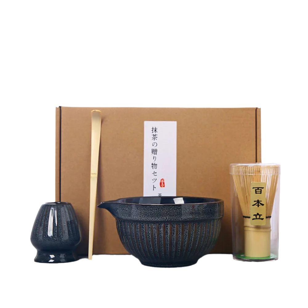 

4 шт., традиционный бамбуковый керамический японский чайный сервиз матча, многоразовая пищевая чаша для матчей, безопасный японский Chasen