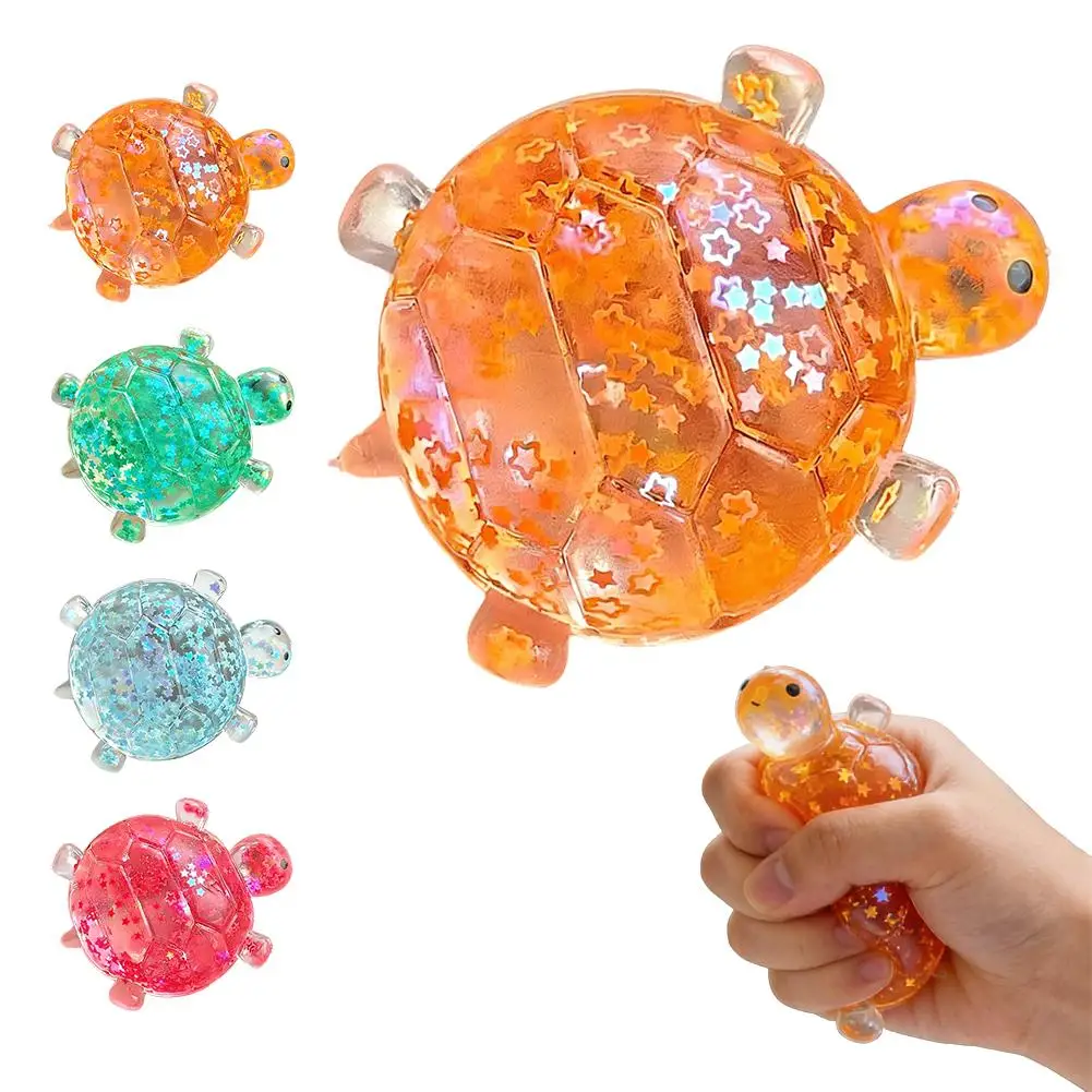 Stressabbauendes Spielzeug Schildkröte TPR Stressball, 7cm Tragbares Niedliches Meeresschildkröten-Spielzeug für Angstlinderung und Konzentration, Mehrfarbig – Detail 17